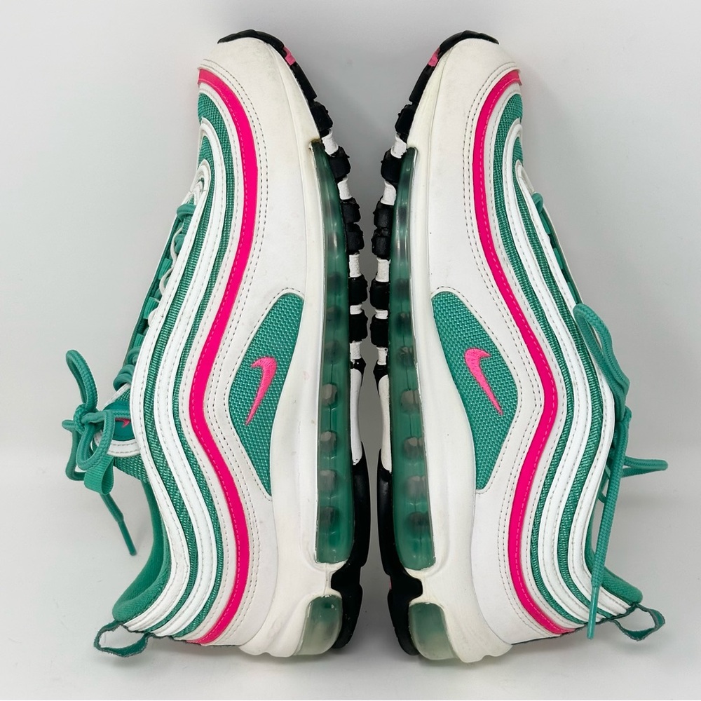 Nike Air Max 97 South Beach Youth 7Y White Pink Blast Green Shoes 921522-101 - Picture 3 of 10